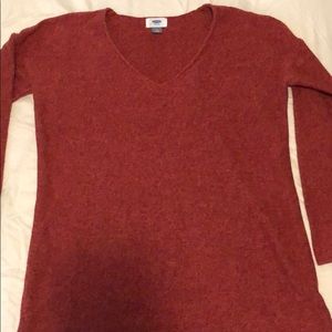 V-neck tunic sweater